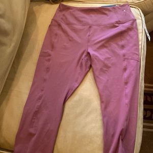 RBX NWT calf length XL work out pants spandex, and polyester